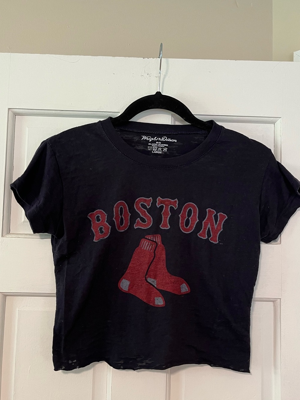 Boston Red Sox Cropped Tshirt Y2K Semi Sheer